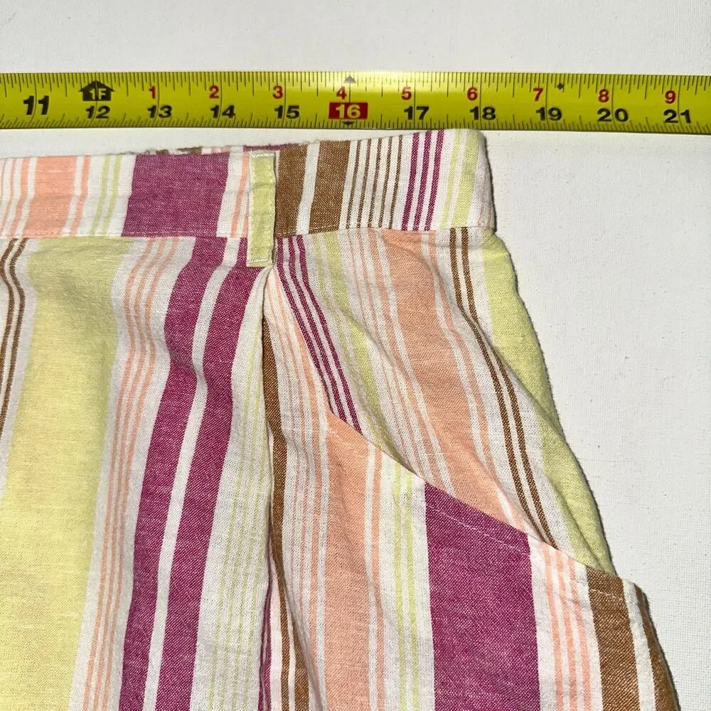 St John's Bay Women's‎ Plus XXL Midi A-Line Skirt Linen Blend Warm Stripe NWT